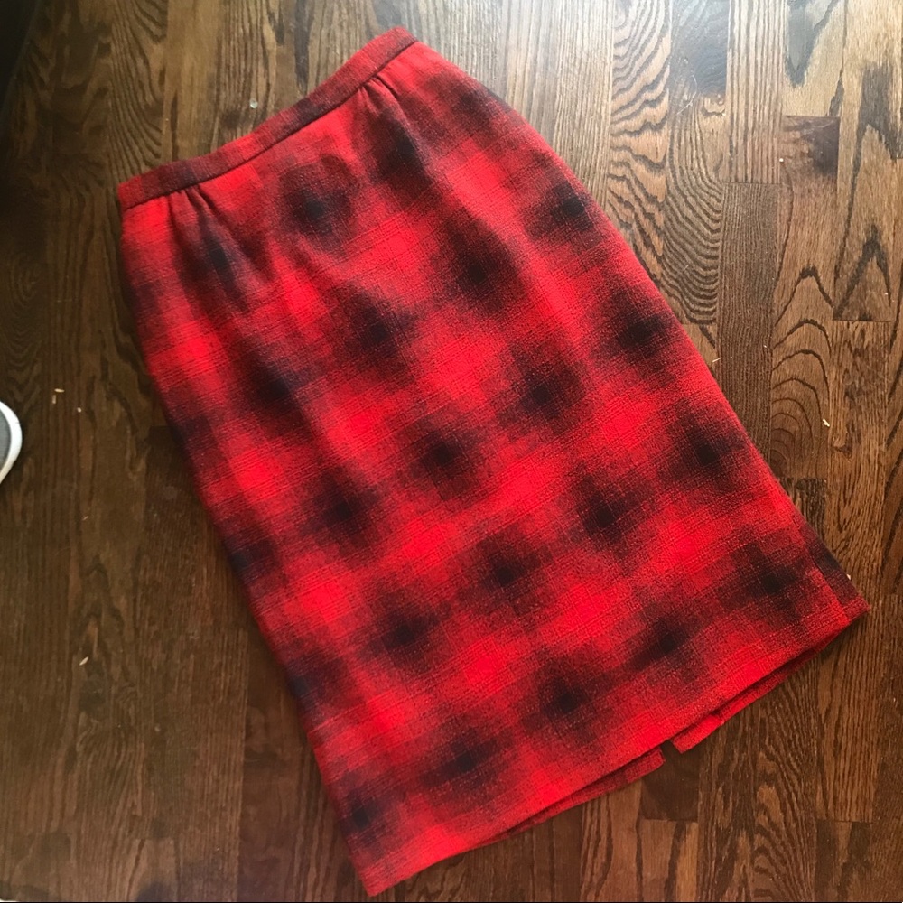 Vintage Tartan Plaid Pencil Skirt